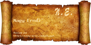 Nagy Ernő névjegykártya